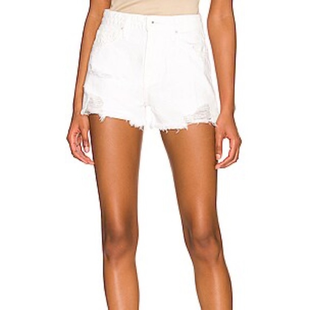 NWT White Distressed Women's Denim Shorts - Jonathan Simkhai